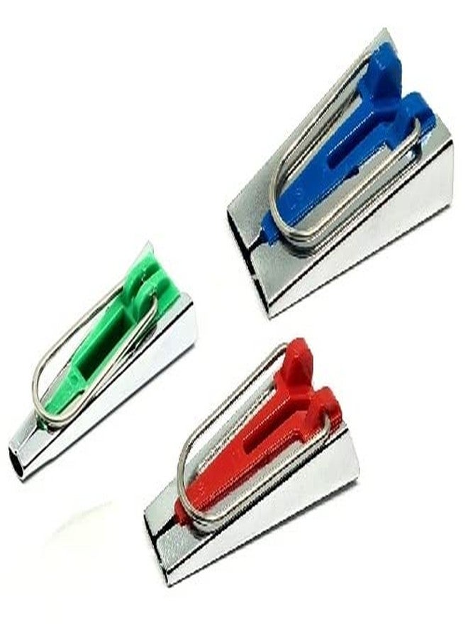 ZENITH Combo 6mm +18mm + 25 mm Bias Tape Maker Binding Sewing Accessories. Green Red Blue Steel Finish 6mm +18mm + 25 mm Bias Tape Maker - Image 1